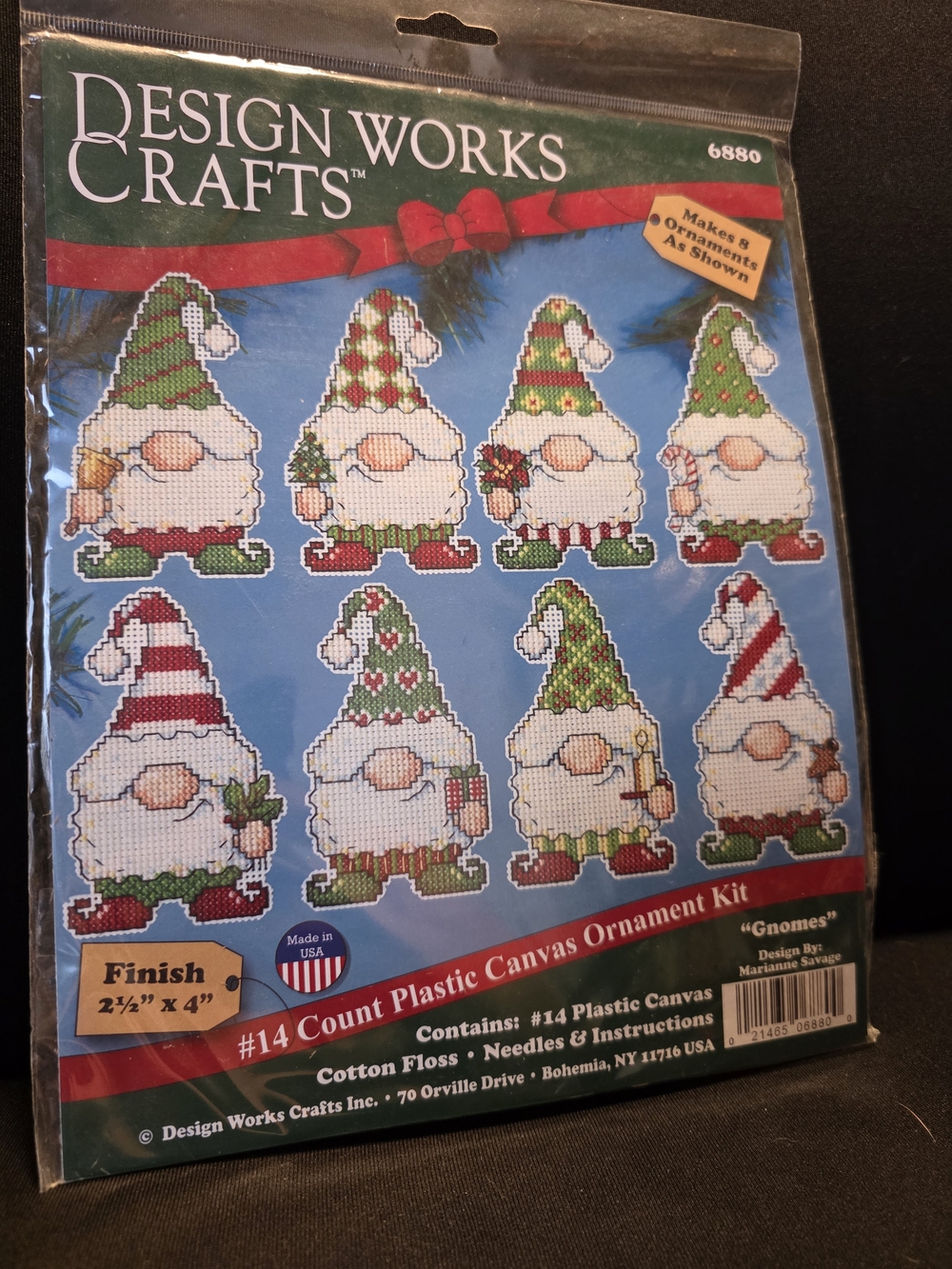 Design Works Crafts #14 Plastic Canvas Ornament Kit # Christmas Gnome Ornament